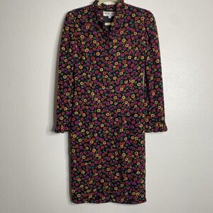 Vintage Hanae Mori Boutique Dress Silk Floral‎ Size 4